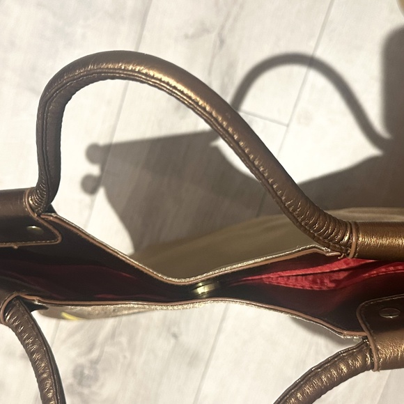 MINT Ed Hardy by Christian Audigier Gold Tote Bag – Love Kills Slowly HeartPrint - Picture 8 of 9